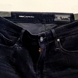 AG Farah Skinny Velvet High Rise Super Black size 28